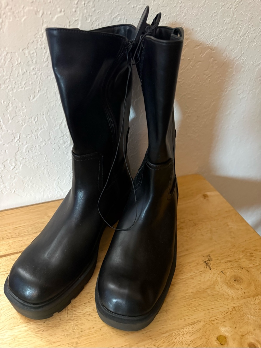 No Boundaries Black Mid-Calf Platform Heeled Boots